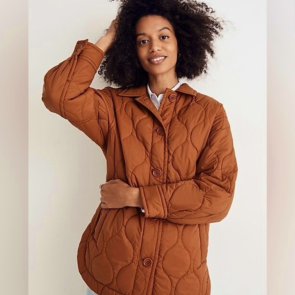 NWOT Madewell AirPuff Shacket, XS Caramel/Brown